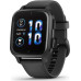 Garmin Venu Sq 2 Music Edition Slate Aluminum Bezel with Black Case and Silicone Band