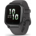 Garmin Venu Sq 2 Slate Aluminum Bezel with Shadow Gray Case and Silicone Band