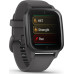 Garmin Venu Sq 2 Slate Aluminum Bezel with Shadow Gray Case and Silicone Band