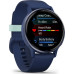 Garmin vívoactive 5 Metallic Navy Aluminum Bezel with Navy Case and Silicone Band