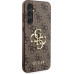 Guess PU 4G Metal Logo Zadní Kryt pro Samsung Galaxy S23 FE Brown