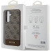 Guess PU 4G Stripe Zadní Kryt pro Samsung Galaxy S24+ Brown