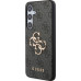 Guess PU 4G Metal Logo Zadní Kryt pro Samsung Galaxy S24 Grey