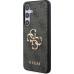 Guess PU 4G Metal Logo Zadní Kryt pro Samsung Galaxy S24+ Grey