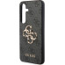 Guess PU 4G Metal Logo Zadní Kryt pro Samsung Galaxy S24+ Grey