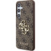 Guess PU 4G Metal Logo Zadní Kryt pro Samsung Galaxy S24 Brown