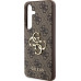 Guess PU 4G Metal Logo Zadní Kryt pro Samsung Galaxy S24 Brown