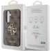 Guess PU 4G Metal Logo Zadní Kryt pro Samsung Galaxy S24 Brown