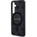 Guess PU Leather 4G Colored Ring MagSafe Zadní Kryt pro Samsung Galaxy S24 Black