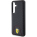 Ferrari PU Leather Bottom Carbon Zadní Kryt pro Samsung Galaxy S24 Black