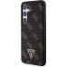 Guess PU Leather 4G Triangle Metal Logo Zadní Kryt pro Samsung Galaxy S24+ Black