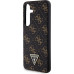 Guess PU Leather 4G Triangle Metal Logo Zadní Kryt pro Samsung Galaxy S24+ Black