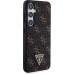 Guess PU Leather 4G Triangle Metal Logo Zadní Kryt pro Samsung Galaxy S24+ Black