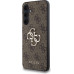 Guess PU 4G Metal Logo Zadní Kryt pro Samsung Galaxy A35 5G Brown