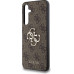 Guess PU 4G Metal Logo Zadní Kryt pro Samsung Galaxy A35 5G Brown