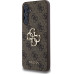 Guess PU 4G Metal Logo Zadní Kryt pro Samsung Galaxy A55 5G Brown