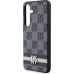 DKNY PU Leather Checkered Pattern and Stripe Zadní Kryt pro Samsung Galaxy S24 Black