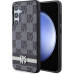 DKNY PU Leather Checkered Pattern and Stripe Zadní Kryt pro Samsung Galaxy S24 Black