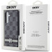 DKNY PU Leather Checkered Pattern and Stripe Zadní Kryt pro Samsung Galaxy S24 Black