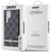 DKNY PU Leather Checkered Pattern and Stripe Zadní Kryt pro Samsung Galaxy S24 Ultra Black