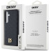 DKNY PU Leather Repeat Pattern Stack Logo Magsafe Zadní Kryt pro Samsung Galaxy S24 Black