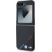 BMW M PU Carbon Tricolor Stripe Zadní Kryt pro Samsung Galaxy Z Flip6 Black