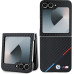 BMW M PU Carbon Tricolor Stripe Zadní Kryt pro Samsung Galaxy Z Flip6 Black