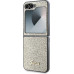 Guess PC/TPU Glitter Flakes Metal Logo Zadní Kryt pro Samsung Galaxy Z Flip6 Gold