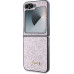 Guess PC/TPU Glitter Flakes Metal Logo Zadní Kryt pro Samsung Galaxy Z Flip6 Pink