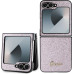 Guess PC/TPU Glitter Flakes Metal Logo Zadní Kryt pro Samsung Galaxy Z Flip6 Pink