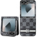 DKNY PU Leather Checkered Pattern and Stripe Zadní Kryt pro Samsung Galaxy Z Flip6 Black