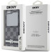 DKNY PU Leather Checkered Pattern and Stripe Zadní Kryt pro Samsung Galaxy Z Flip6 Black