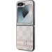 DKNY PU Leather Checkered Pattern and Stripe Zadní Kryt pro Samsung Galaxy Z Flip6 Pink