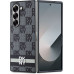 DKNY PU Leather Checkered Pattern and Stripe Zadní Kryt pro Samsung Galaxy Z Fold6 Black