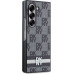 DKNY PU Leather Checkered Pattern and Stripe Zadní Kryt pro Samsung Galaxy Z Fold6 Black