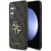 Guess PU 4G Metal Logo Zadní Kryt pro Samsung Galaxy S24 FE Brown