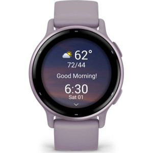 Garmin vívoactive 5 Metallic Orchid Aluminum Bezel with Orchid Case and Silicone Band