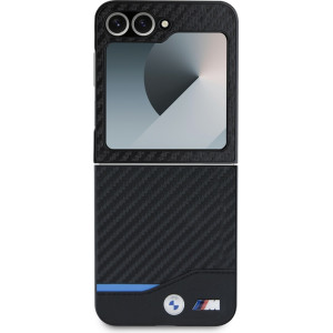 BMW M PU Carbon Blue Line Zadní Kryt pro Samsung Galaxy Z Flip6 Black