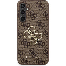 Guess PU 4G Metal Logo Zadní Kryt pro Samsung Galaxy S23 FE Brown