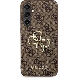 Guess PU 4G Metal Logo Zadní Kryt pro Samsung Galaxy S23 FE Brown