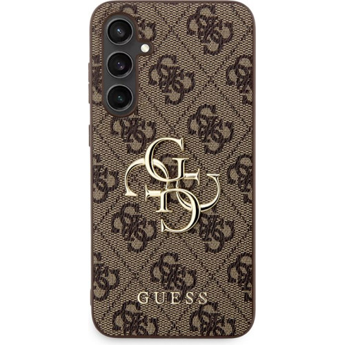 Guess PU 4G Metal Logo Zadní Kryt pro Samsung Galaxy S23 FE Brown