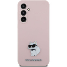 Karl Lagerfeld Liquid Silicone Metal Choupette Zadní Kryt pro Samsung Galaxy S23 FE Pink