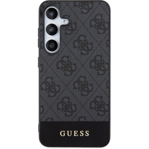 Guess PU 4G Stripe Zadní Kryt pro Samsung Galaxy S24+ Grey