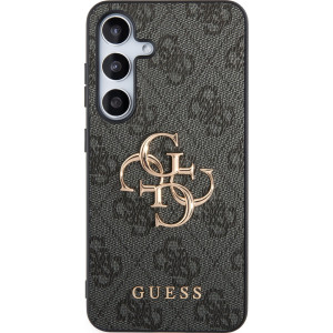 Guess PU 4G Metal Logo Zadní Kryt pro Samsung Galaxy S24 Grey