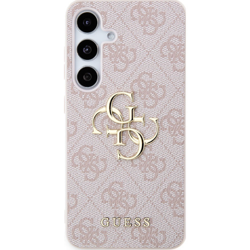 Guess PU 4G Metal Logo Zadní Kryt pro Samsung Galaxy S24 Pink