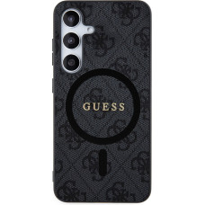 Guess PU Leather 4G Colored Ring MagSafe Zadní Kryt pro Samsung Galaxy S24 Black