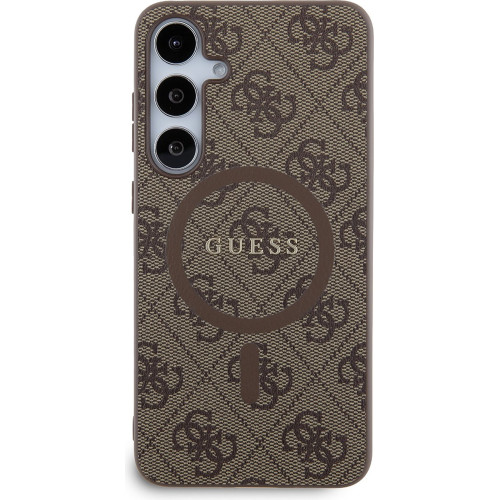 Guess PU Leather 4G Colored Ring MagSafe Zadní Kryt pro Samsung Galaxy S24+ Brown