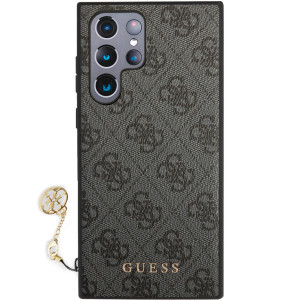 Guess 4G Charms Zadní Kryt pro Samsung Galaxy S24 Ultra Grey