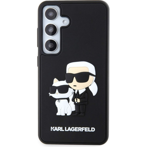 Karl Lagerfeld 3D Rubber Karl and Choupette Zadní Kryt pro Samsung Galaxy S24 Black