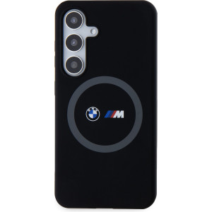 BMW M Printed Round and Logo Magsafe Silikonový Kryt pro Samsung Galaxy S24 Black